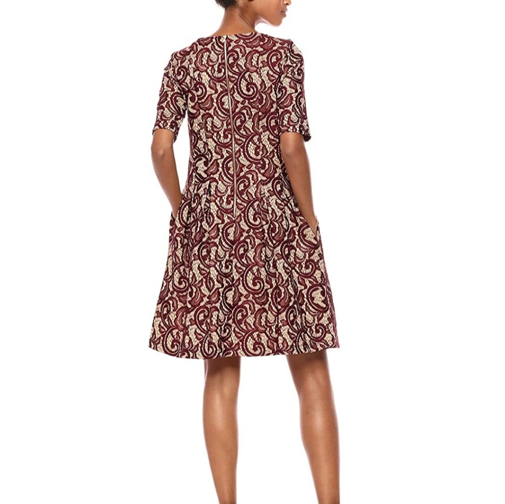 Gabby Skye Printed Lace Fit and Flare Dress